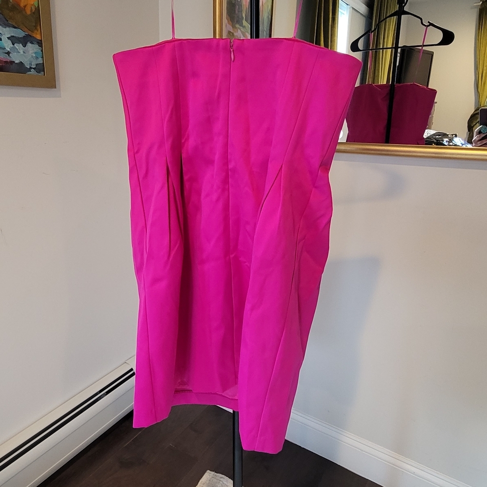 NWT SAM EDELMAN Strapless Structured Mini Dress Pink Y2K Size 10 - Picture 4 of 11